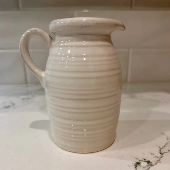 Crate&Barrel White Ceramic Syrup Pitcher - Picture 3 of 7